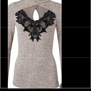 Faux-Suede Lace Detail Top. EXTREMELY SOFT AND COMFORTABLE! Gorgeous top